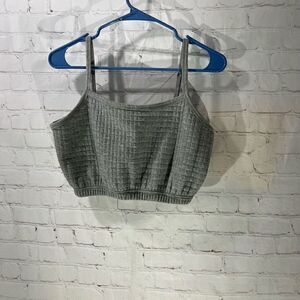 Kittenish Waffle Knit Crop Top Tank Bra